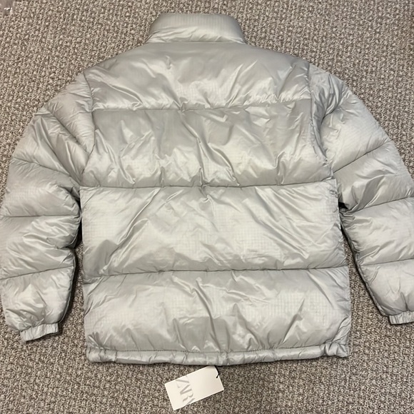 Zara Men Light Grey Silver Puffer Puff Jacket Coat S dnwr Outerwear Winter Ski S - Picture 9 of 9